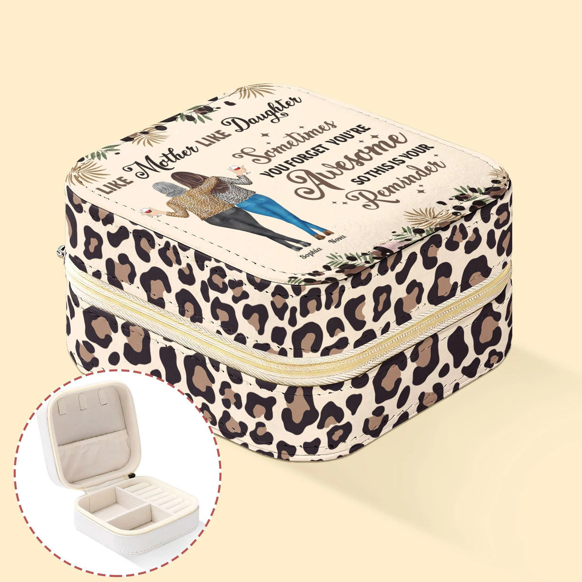 Sometimes You Forget You're Awesome For Mom Daughter - Personalized Jewelry Box